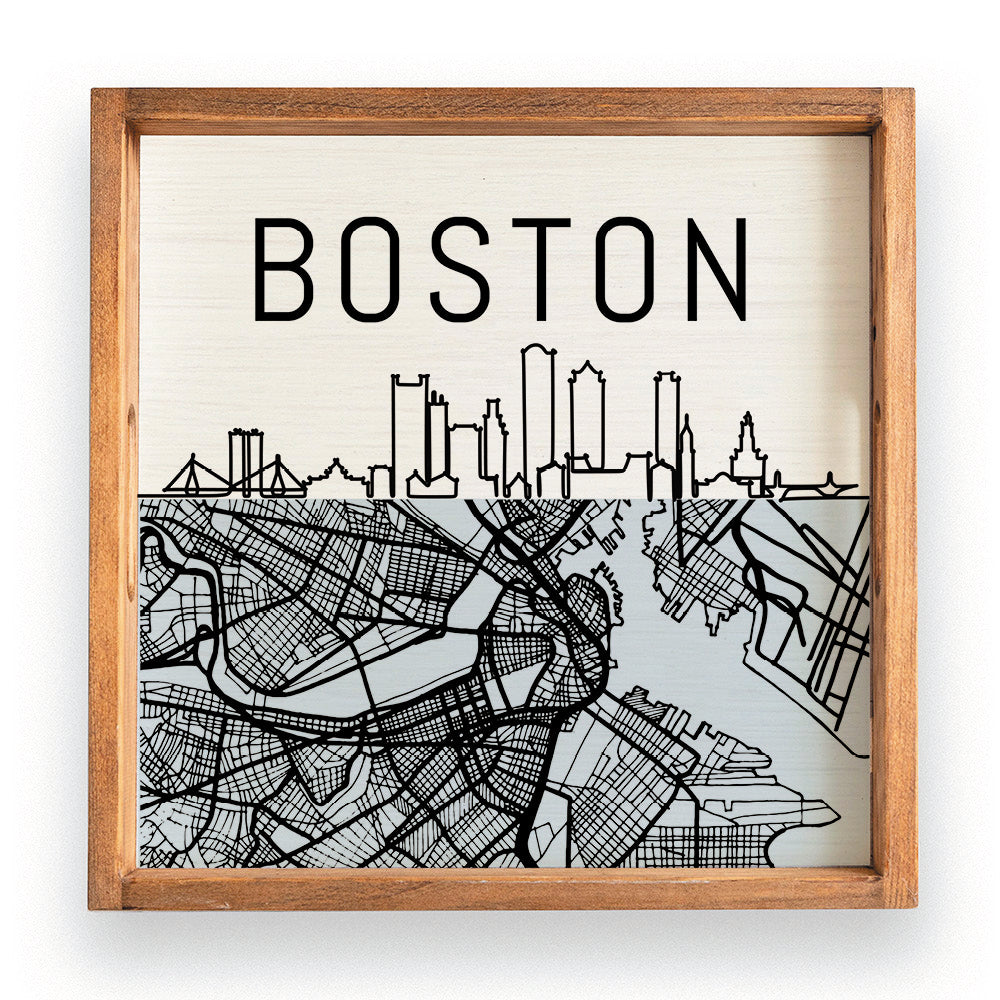 Boston City Map Serving Tray