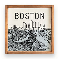 Boston City Map Serving Tray