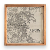 Boston Neutral City Map Serving Tray