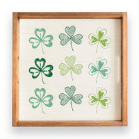 Repeating Shamrocks Wooden Serving Tray