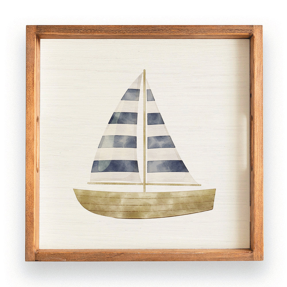 Watercolor Sailboat Serving Tray