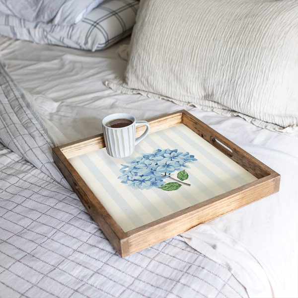 Blooming Hydrangea Rustic Marlin Serving Tray