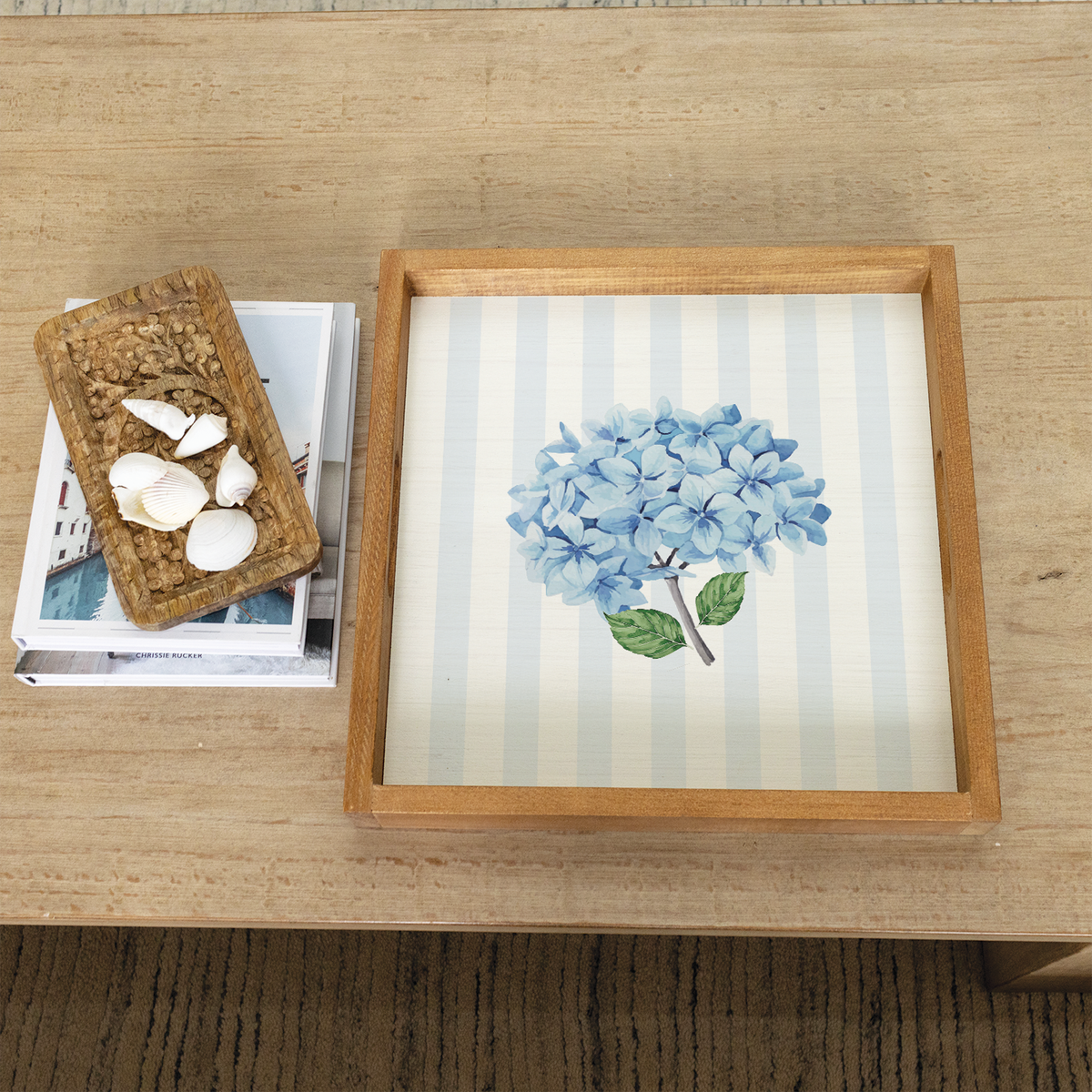 Endless Summer Hydrangea Rustic Marlin Serving Tray