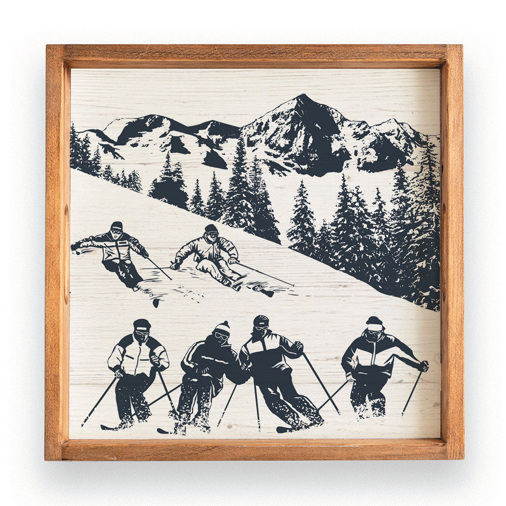 Retro Ski Run Serving Tray