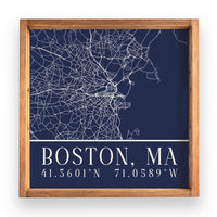 Boston City Grid Coordinates Serving Tray