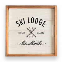 Ski Lodge Rentals Lessons Personalized Serving Tray