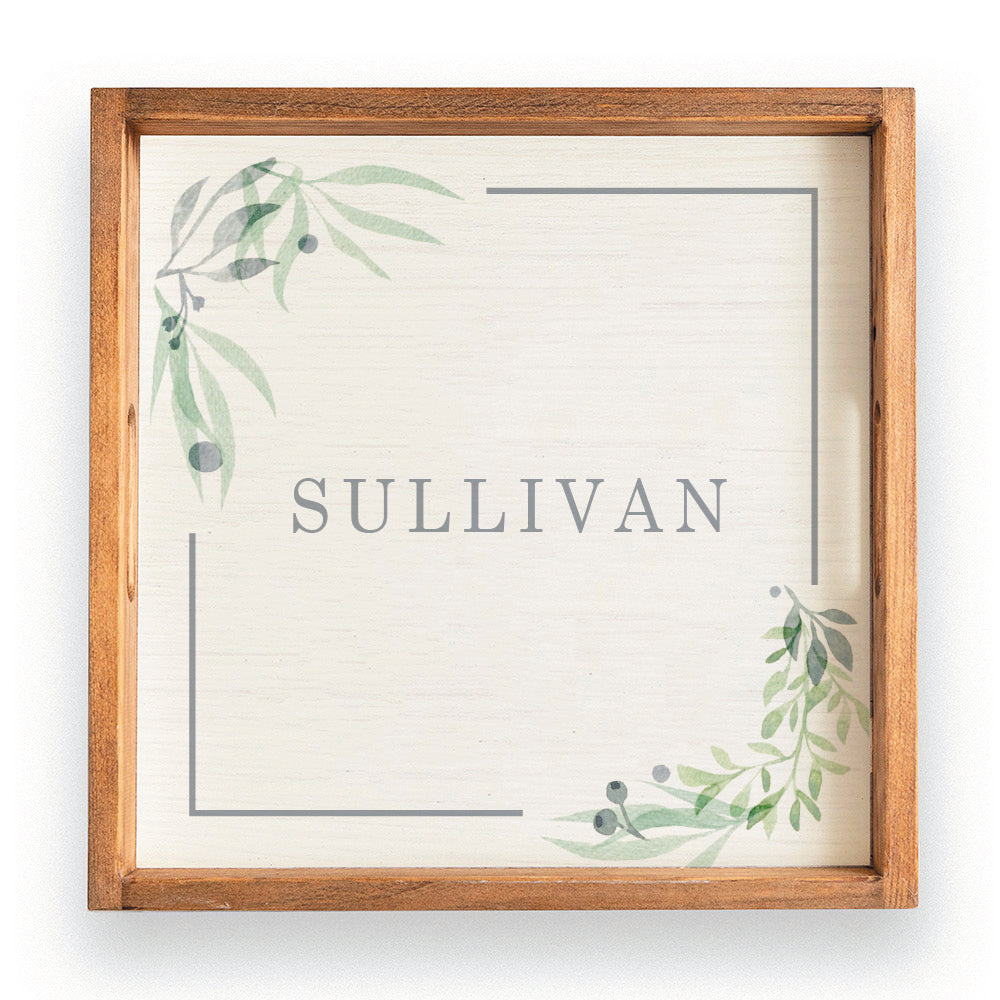 Greenery Frame Personalized Serving Tray
