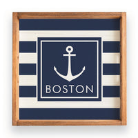 Anchor Stripes Personalized Serving Tray