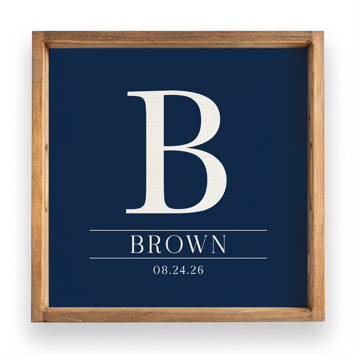 Initial Navy Personalized Serving Tray