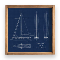 Sailboat Anatomy Wooden Serving Tray