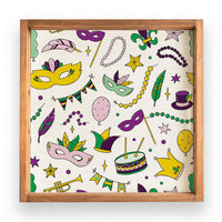Mardi Gras Fun Wooden Serving Tray