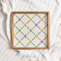 Signature Mardi Gras Wooden Serving Tray