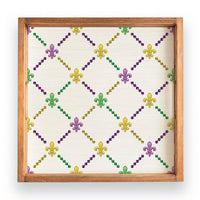 Signature Mardi Gras Wooden Serving Tray