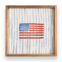 Watercolor Striped American Flag Wall Art