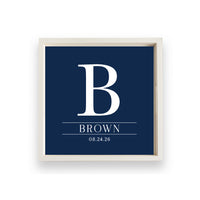 Initial Navy Personalized Serving Tray