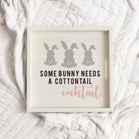 Some Bunny Needs a Cocktail Wooden Serving Tray