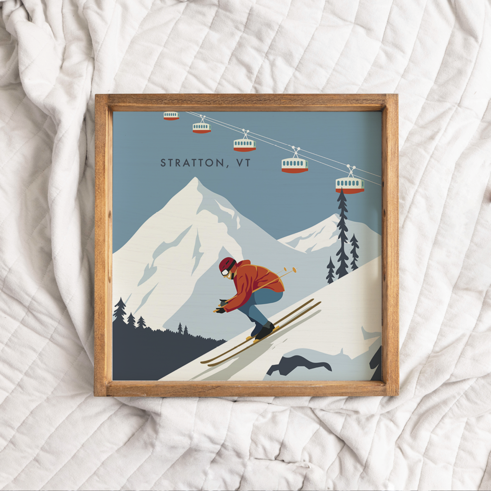 Bluebird Ski Day Personalized Serving Tray