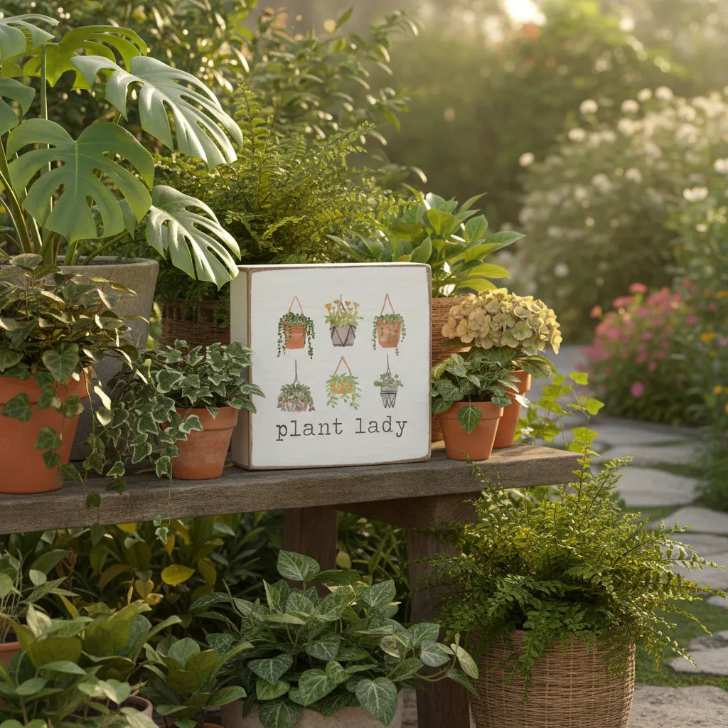 Plant Lady Block Sign