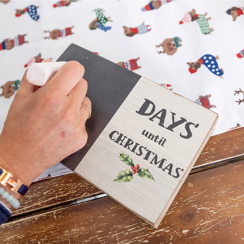Days Until Christmas Block Sign