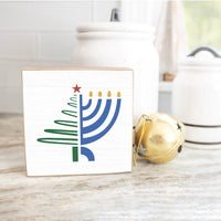 Christmas Hanukkah Wood Block