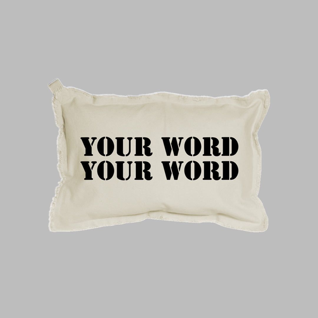 Your Word Two Lines Stencil Lumbar Pillow