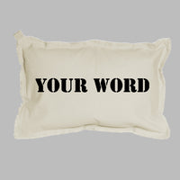 Your Word Stencil Lumbar Pillow