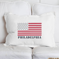 Personalized 50 Stars Flag Lumbar Pillow
