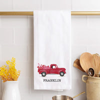 Personalized Heart Truck Tea Towel