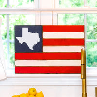 Personalized State Image Wooden American Flag