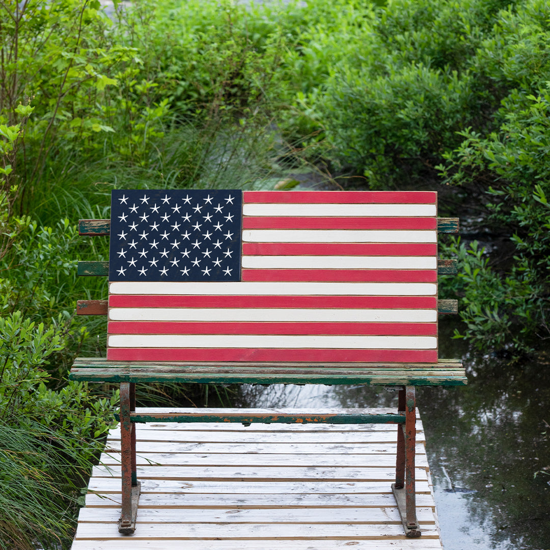 Starfish Wooden American Flag