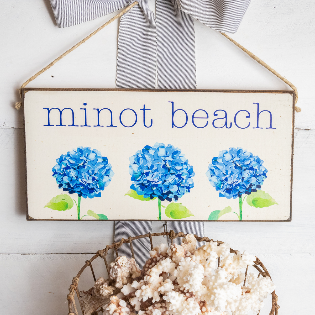 Personalized Hydrangea Twine Sign