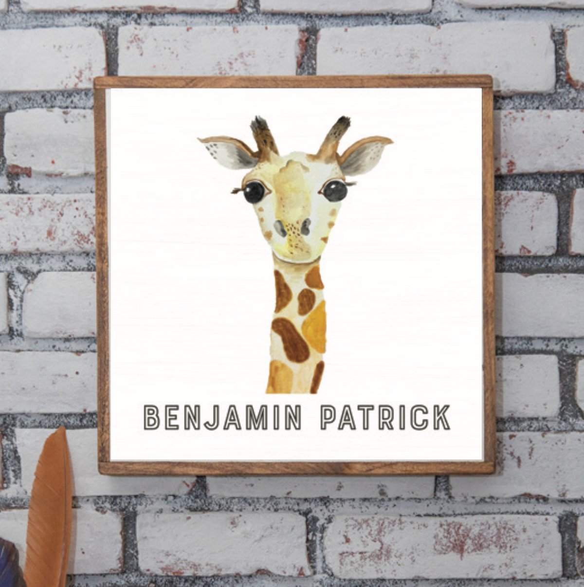 Personalized Giraffe 24” x 24” Wall Art