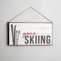 Gone Skiing Twine Sign