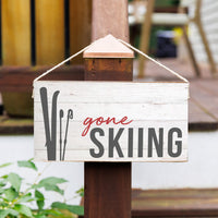 Gone Skiing Twine Sign
