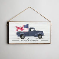 Welcome Flag Truck Twine Sign