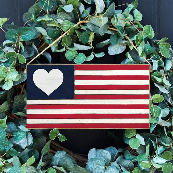 Heart Flag Twine Sign