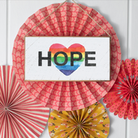 Rainbow Hope Heart Twine Sign