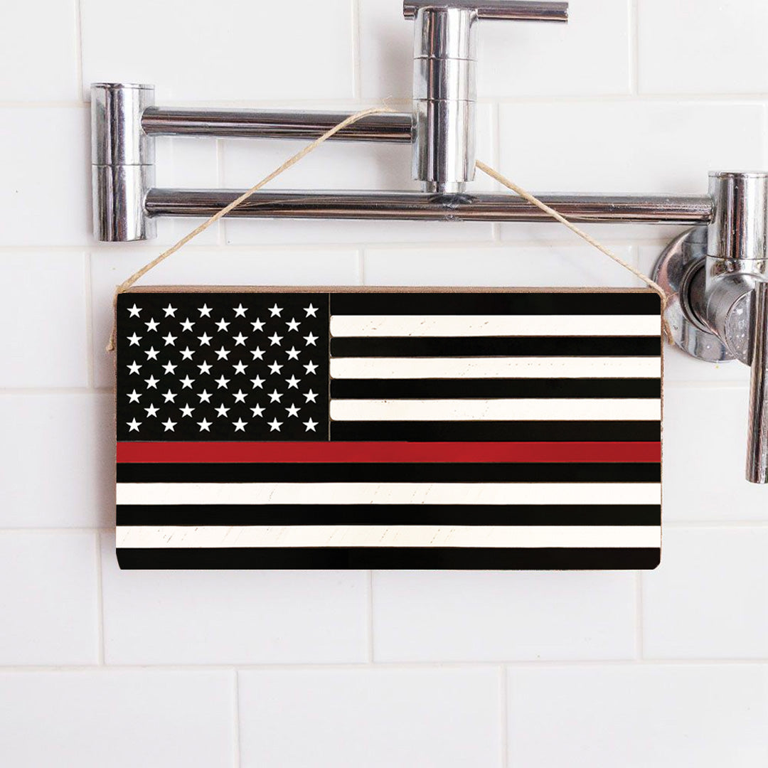 Thin Red Line Flag Twine Sign