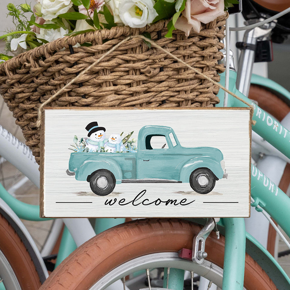 Snowmen Truck Twine Sign