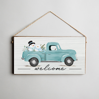 Snowmen Truck Twine Sign