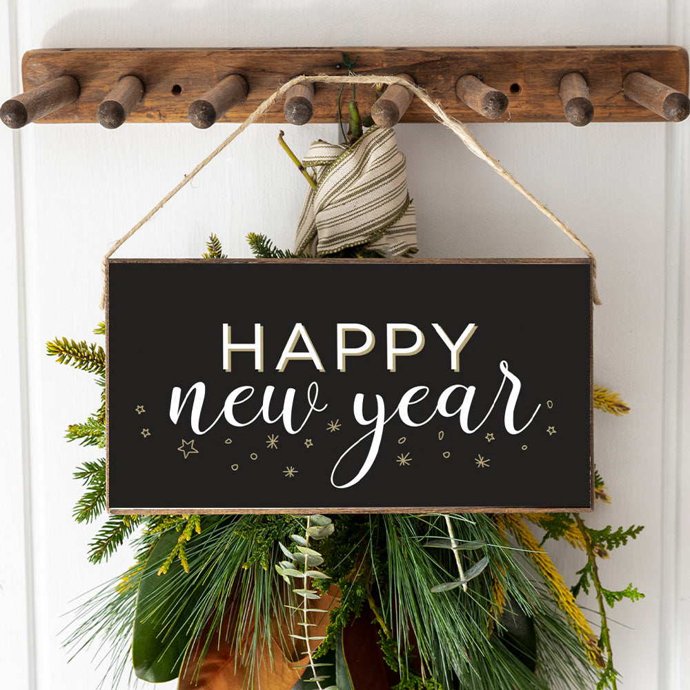 Happy New Year Twine Sign