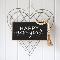 Happy New Year Twine Sign