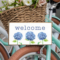 Welcome Hydrangea Twine Sign