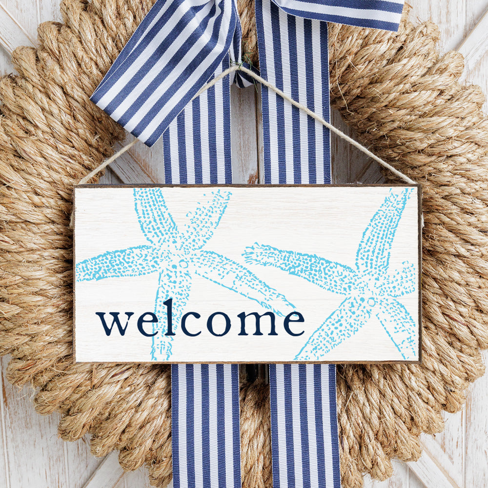 Welcome Starfish Twine Sign