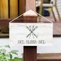 Ski Sleep Ski Twine Sign