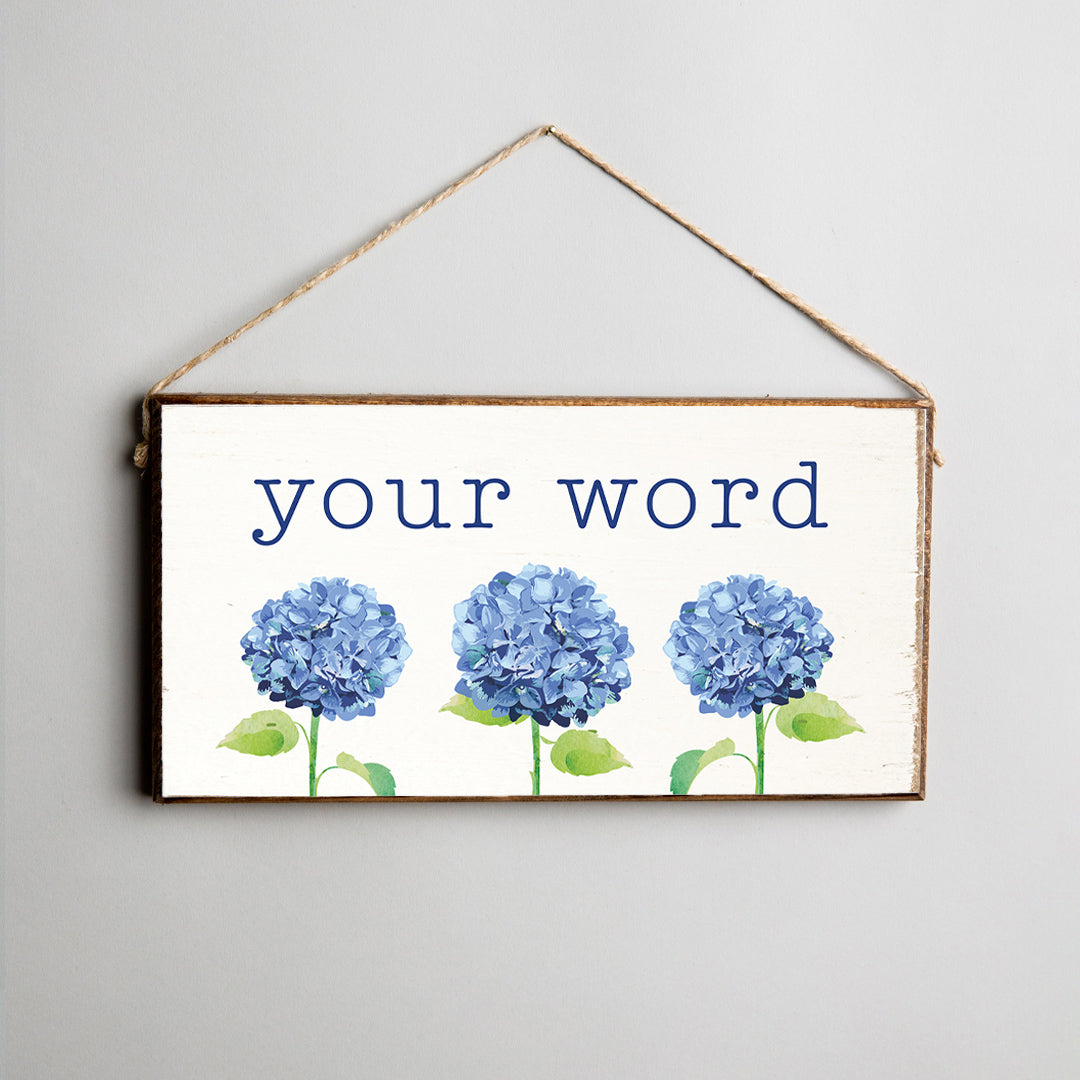 Personalized Hydrangea Twine Sign