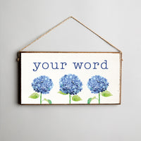 Personalized Hydrangea Twine Sign