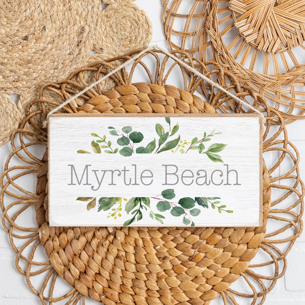 Personalized Split Greenery Twine Sign