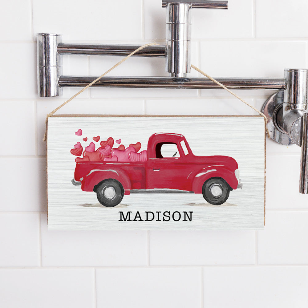 Personalized Heart Truck Twine Sign