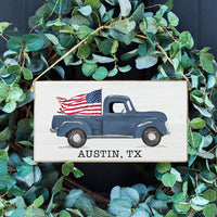 Personalized Flag Truck Twine Sign